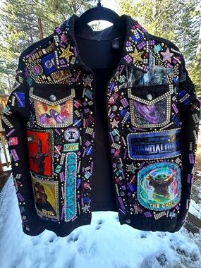 Handmade Upcycled Star Wars Mandalorian Jacket sz M